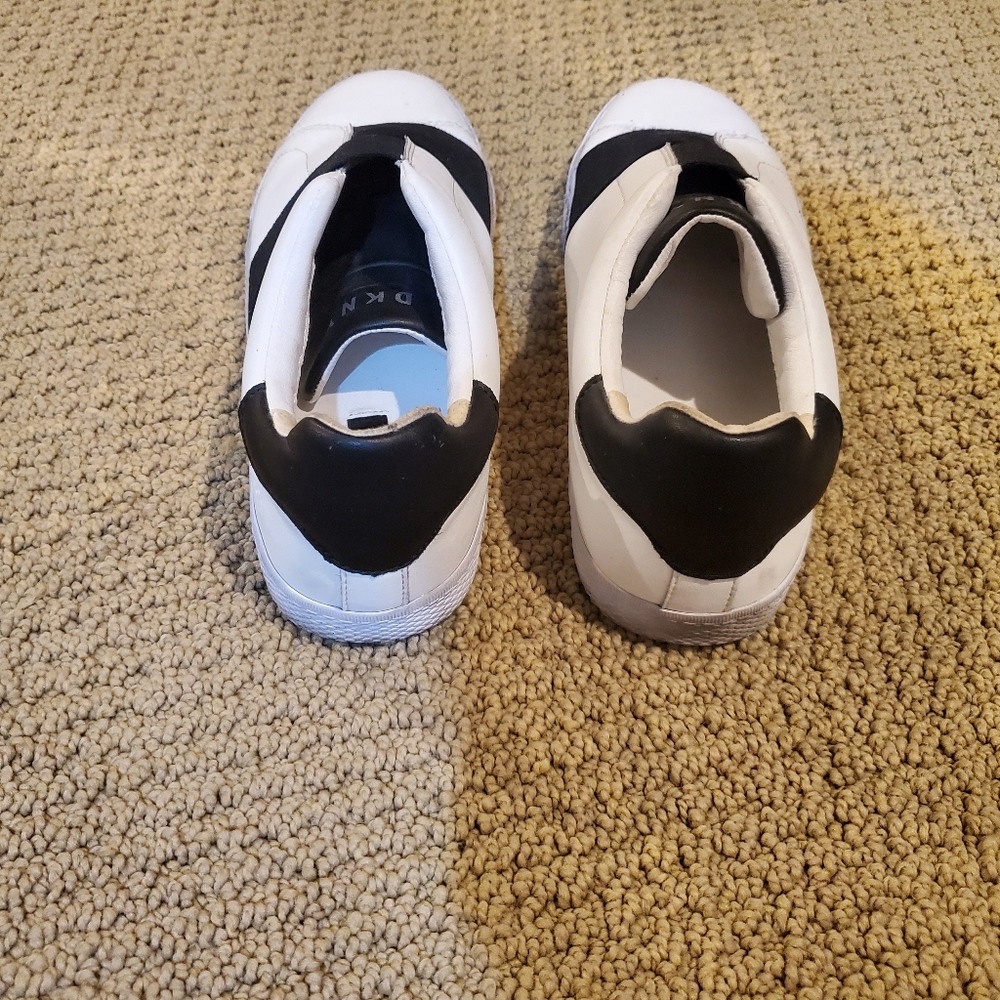 DKNY White and Black Slip-On Sneakers - Picture 4 of 6